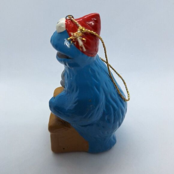 Vintage Sesame Street Cookie Monster Toymaker Ceramic Christmas Ornament - Picture 3 of 7